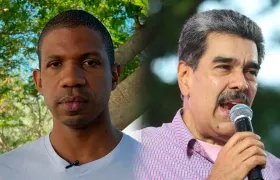 Juan Carlos Viloria, vicepresidente de 'Venezolanos en Barranquilla', y Nicolás Maduro, Presidente de Venezuela.