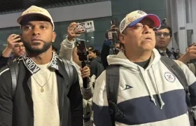 Miguel Borja no dio declaraciones a su llegada a Ciudad de México.