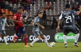 Bryan Castrillón entró en el segundo tiempo y marcó el gol del descuento de Junior ante Medellín.