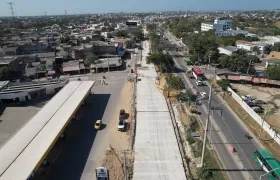 Vista panorámica de la vía Circunvalar en Soledad.