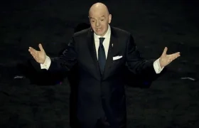 Gianni Infantino, presidente de la Fifa, dio apertura a la ceremonia del sorteo.