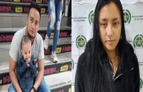 Samuel Guerrero, padre del menor y Yenni Higuera. 