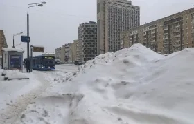 Ola de nieve en Rusia.
