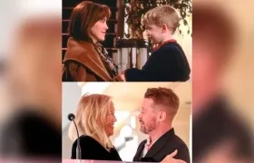 El actor estadounidense Macaulay Culkin y la actriz Catherine O'Hara. 