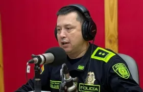 El Brigadier General Miguel Andrés Camelo Sánchez, comandante de la Policía Metropolitana de Barranquilla.