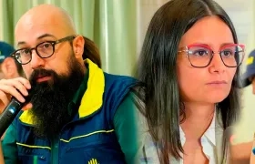 Carlos Carrillo y Angie Rodríguez, directores de la Ungrd y el Dapre, respectivamente. 