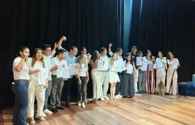 Consejeros de juventud que tomaron posesión en Barranquilla. 