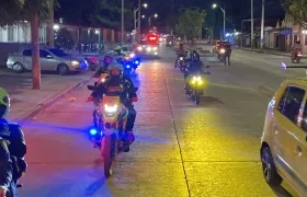 Despliegue de Policías durante la celebración del año nuevo.