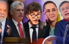 Luiz Inacio Lula da Silva, Miguel Díaz-Canel, Javier Milei, Claudia Sheinbaum y Gustavo Petro