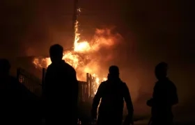 Incendio forestal en la región de Penco, en Chile