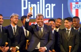 Teófilo Gutiérrez en el homenaje a los campeones de la undécima estrella.