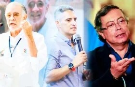 Los gobernadores Eduardo Verano y Andrés Julián Rendón, y el Presidente Gustavo Petro.