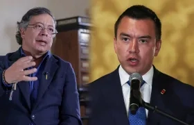 El Presidente Gustavo Petro y el mandatario ecuatoriano, Daniel Noboa.