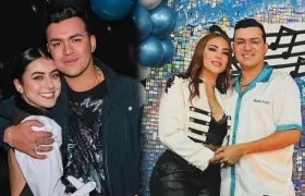 Yeison Jiménez con sus hermanas Heidy y Lina Jiménez.