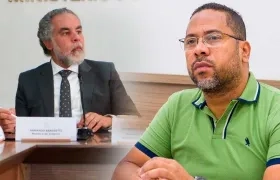 Armando Benedetti, ministro del Interior, y Leyton Barrios, exrector de la Uniatlántico.