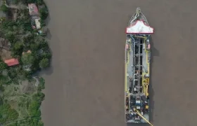Canal de acceso al puerto de Barranquilla.