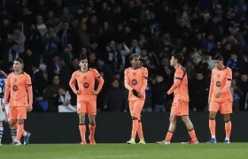 Lamento de los jugadores del Barcelona.