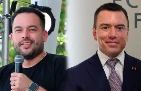 Edwin Palma, ministro de Minas y Energía, y Daniel Noboa, presidente de Ecuador. 