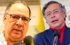 Jorge Segebre, presidente de Camacol Atlántico, y Gustavo Petro, presidente de Colombia.