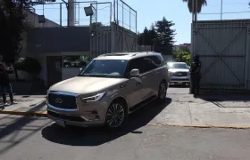 Carroza fúnebre con restos de Nemesio Oseguera.