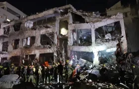 Un edificio destruido tras ser impactado por misil iraní. 
