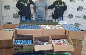 Medicamentos adulterados y el capturado.