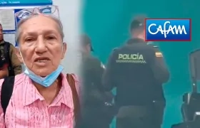 Cecilia Quintero minutos antes de fallecer en el dispensario de Cafam. 