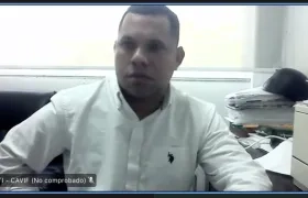 El concejal Alexis Castillo durante la audiencia virtual de este martes. 