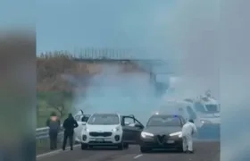 Momento en que se perpetraba el asalto. 