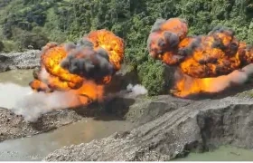 Destrucción de la maquinaria en el departamento de Caldas. 