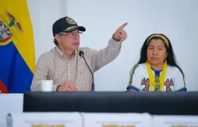 El Presidente Gustavo Petro en el consejo de ministros en Montería. 