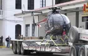 El helicóptero incautado por el Ejército. 