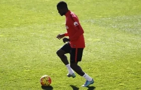 Jackson Martínez durante un entrenamiento en Atlético de Madrid.