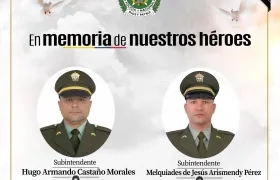 Los uniformados de la policía asesinados.