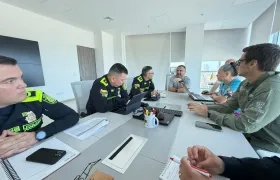 Reunión de seguridad de la Alcaldía y la Policía.