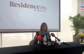 Vicky Dávila durante la rueda de prensa donde dio a conocer el audio.