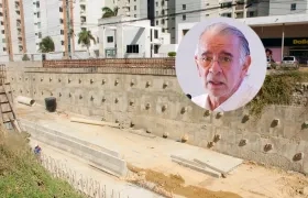 Aspecto de las obras de la Gran Vía y el gobernador Eduardo Verano (círculo). 