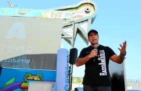 El alcalde Alejandro Char durante la presentación del Ironman 70.3.