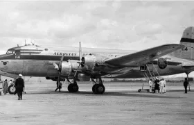 El avión Douglas, DC 4 de Avianca posteriormente accidentado.