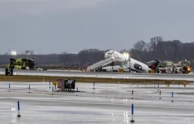 Así terminó el avión de Air Canada.