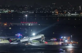 Así terminó el avión de Air Canada.