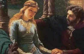 Abaelard y su alumna Heloisa, cuadro del pintor Edmund Blair Leighton de 1882