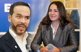 Los candidatos Abelardo De La Espriella y Sondra Macollins.