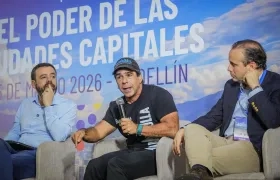 El Alcalde de Barranquilla, Alex Char, durante su intervención.