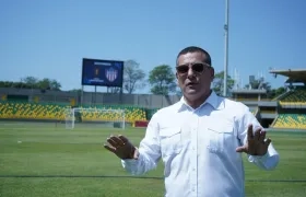 Dumek Turbay, Alcalde de Cartagena, en el estadio Jaime Morón León.