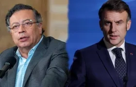 Gustavo Petro y Emmanuel Macron.