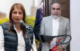 La defensora del Pueblo, Iris Marín Ortiz, y el ministro del Interior, Armando Benedetti.