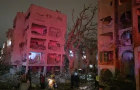 Zona donde impactó el misil iraní en Israel. 