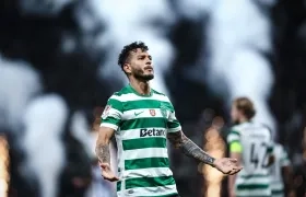 Luis Suárez celebra el gol