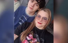 Mateo Arias y su mamá Duvis Pedraza.